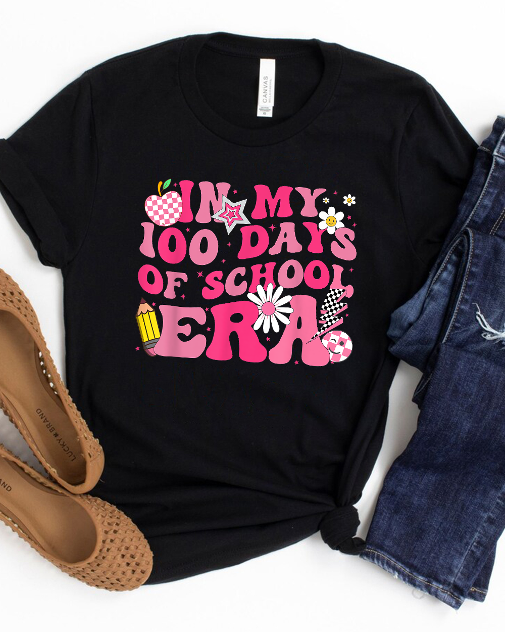 In My 100 Days Of School Era Teacher 100th Day Of School T Shirt Unisex Standard T-Shirt black s