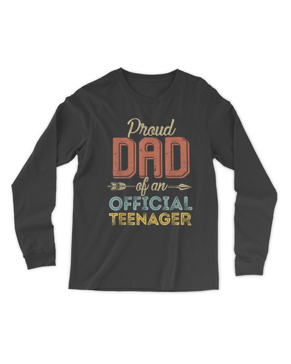 Proud Dad of Official Teenager 13th Birthday 13 Yrs Old T-Shirt Men's Long Sleeved T-Shirt black s