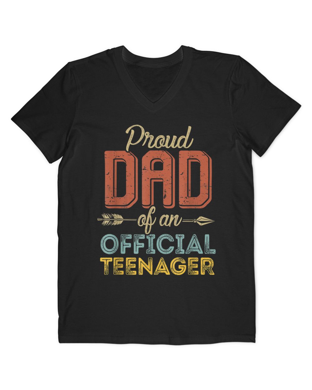Proud Dad of Official Teenager 13th Birthday 13 Yrs Old T-Shirt Men's V-Neck T-Shirt black s