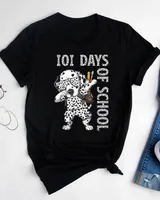 3 Year Old Shirt 3rd Birthday Days School Dabbing Dalmatian Dog Teachers Kids T Shirt Unisex Standard T-Shirt black s