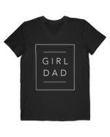 Father of Girls Tee, Proud New Girl Dad T-Shirt Men's V-Neck T-Shirt black s