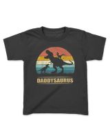 Daddy Dinosaur Daddysaurus 2 Two kids Gift Tee For Dad T-Shirt Kids Standard T-Shirt black xs